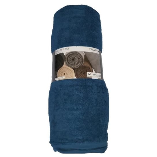 Ręcznik plażowy 100 x 180 cm gładki, niebieski frotte Douceur