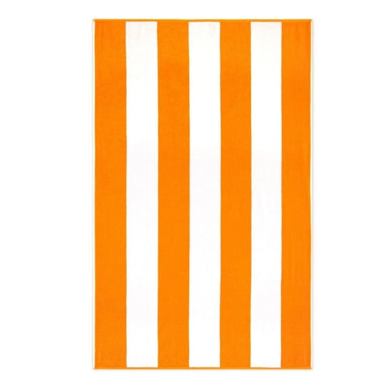 Ręcznik plażowy 100x160 Neon pomarańczowy biały pasy 380 g/m2 frotte 7954/10 Zwoltex