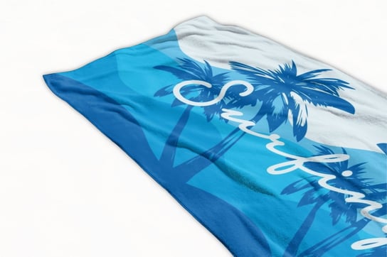 Ręcznik plażowy 100x180 biały niebieski surfing Inna marka