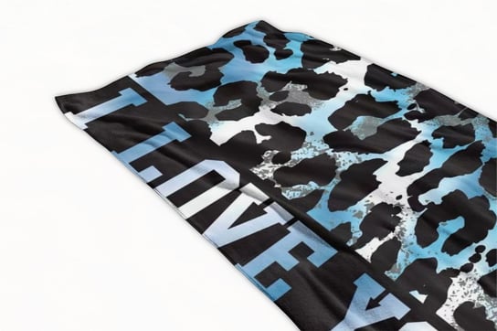 Ręcznik plażowy 100x180 niebieski czarny panterka Inna marka