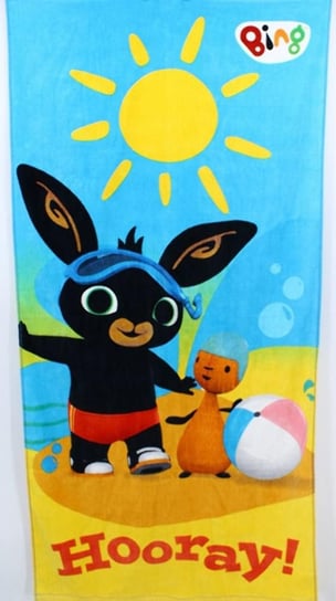 Ręcznik plażowy 70x140 Królik Bing Flop króliczek zabawy na plaży 360 g/m2 dziecięcy niebieski żółty 5540 Setino