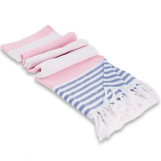 Ręcznik Plażowy Bawełniany 100X180Cm Sułtański Różowo-Biały Rec50Wz4 eCarla
