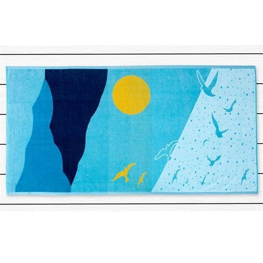 Ręcznik plażowy bawełniany błękitny 90 x 180 cm OCEAN DecoKing DecoKing