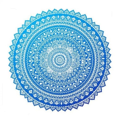 Ręcznik plażowy, okrągły MÓWISZ I MASZ Mandala, niebieski, 150 cm Mówisz i Masz