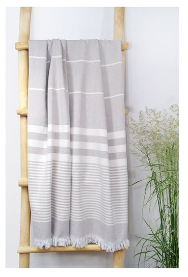 Ręcznik plażowy pareo z frędzlami 90x180 Ellegant beż Greno