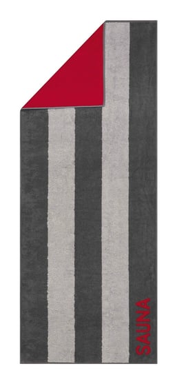 Ręcznik plażowy Sauna 80x200 antracytowy czerwony frotte 480g/m2 100% bawełna Cawoe Inna marka