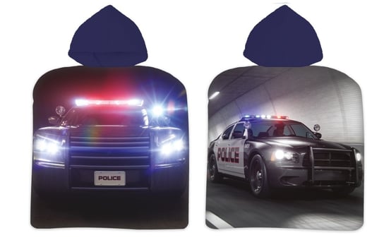 Ręcznik Ponczo Z Kapturkiem Auto Policja 50X100 Inna marka