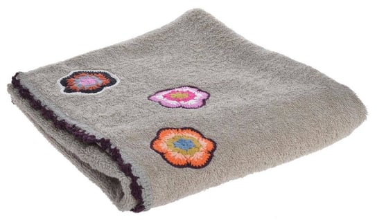 Ręcznik szary w kwiatki duży 60x110cm Inna marka