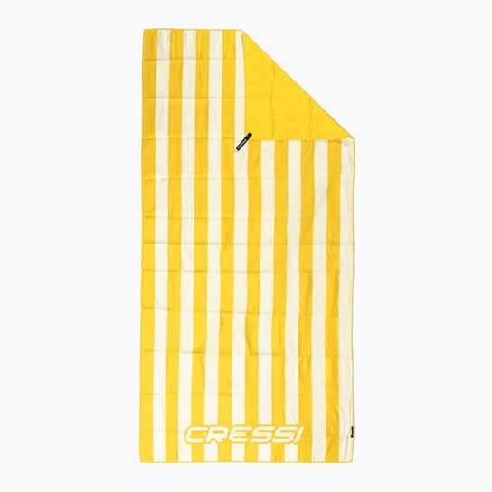 Ręcznik szybkoschnący Cressi Stripe beach żółty XVA871 90 x 180 cm CRESSI