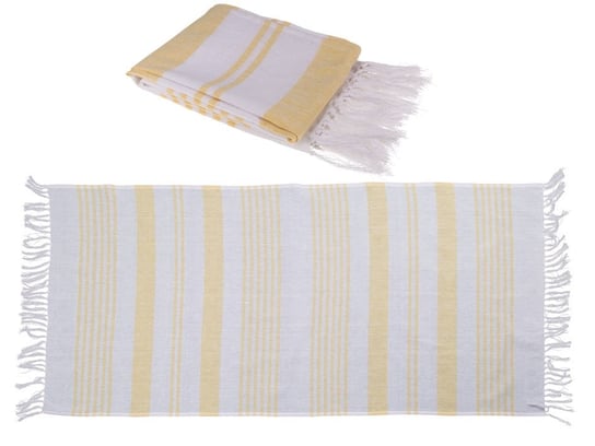 Ręcznik typu turecki Hammam, biało-żółty 80x170 cm Kemis - House of Gadgets