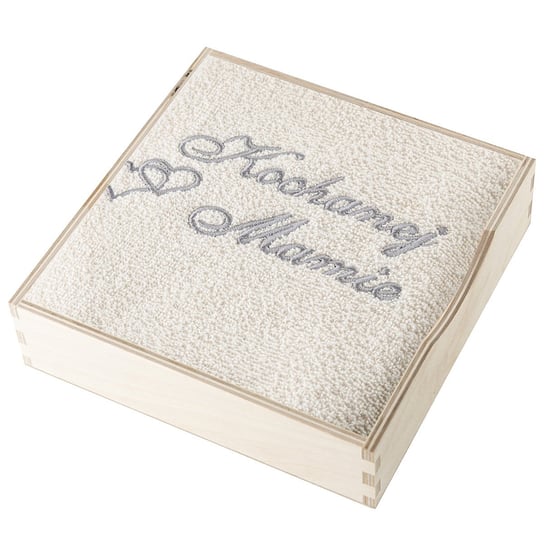 Ręcznik z dedykowanym haftem Kochanej Mamie Miss Lucy 50x90 cm kremowy Miss Lucy
