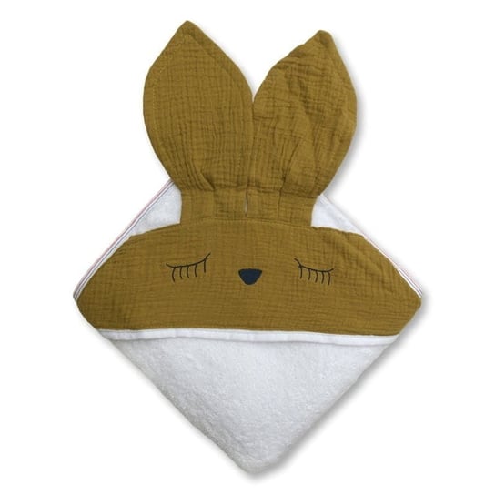 Ręcznik Z Kapturem 100 X 100 Sleepy Bunny Hooded Bath Towel Olive Hi Little One Hi Little One