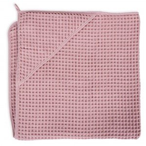 ręcznik z kapturkiem-okrycie kąp.100x100 Wafle Line Silwer Pink Ceba Baby