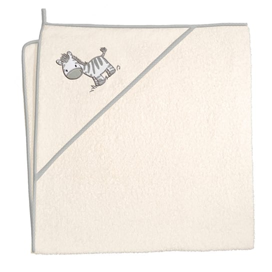 ręcznik z kapturkiem-okrycie kąp.100x100 zebra beżowa Ceba Baby
