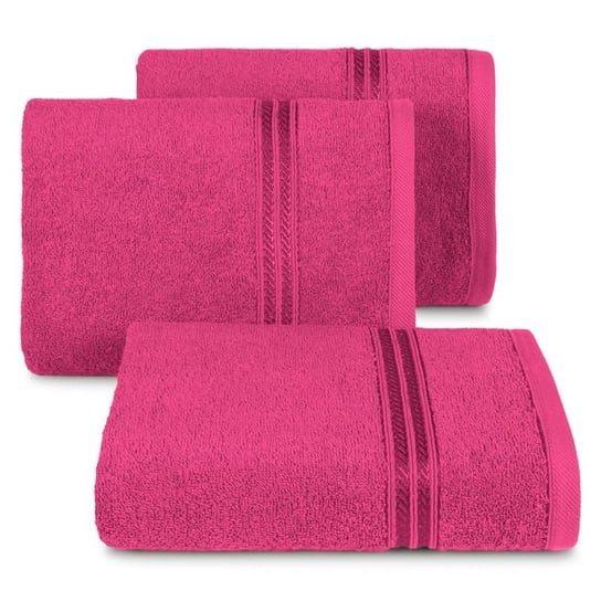 Ręcznik z lśniącą bordiurą 450 gsm różowy 50x90 LORI Eurofirany