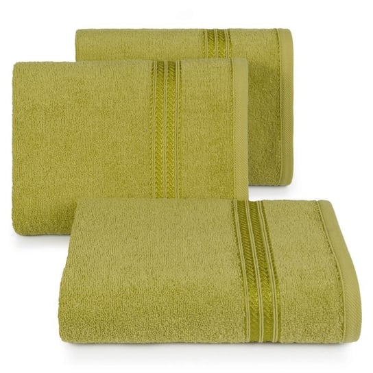Ręcznik z lśniącą bordiurą oliwkowy 50x90 LORI Eurofirany