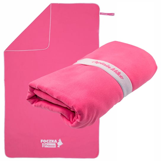 Ręcznik z mikrofibry szybkoschnący plażowy, różowy, FOCZKA 130x80 Captain Mike
