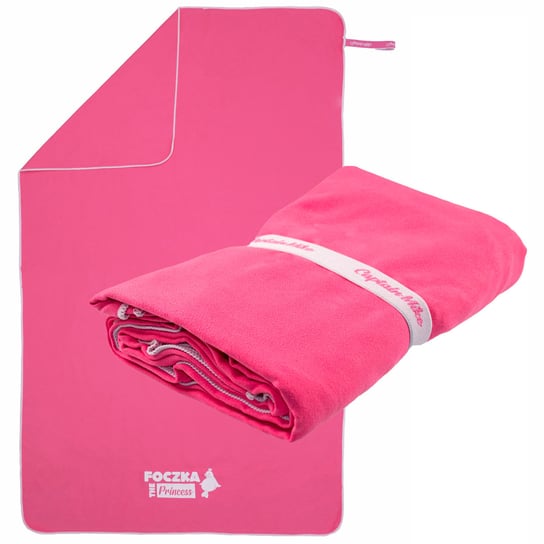 Ręcznik z mikrofibry szybkoschnący plażowy, różowy, FOCZKA 175x110 Captain Mike