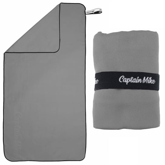 Ręcznik z mikrofibry szybkoschnący plażowy, szary 100x50 Captain Mike