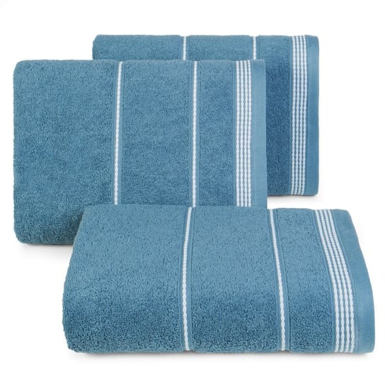 Ręcznik z ozdobną bordiurą c.niebieski 30x50 MIRA Eurofirany