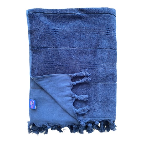 Ręcznik z podszewką frotte Hammam Navy 140x180 330g/m² LE COMPTOIR DE LA PLAGE