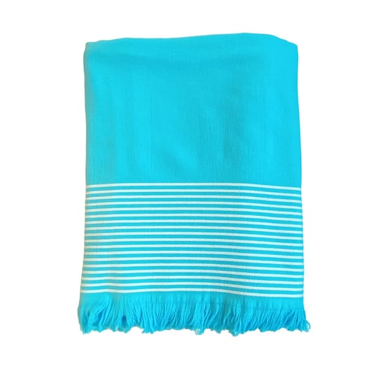 Ręcznik z podszewką frotte Paski Turquoise 140x180 300g/m² LE COMPTOIR DE LA PLAGE
