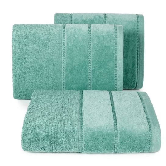 Ręcznik z welurową bordiurą 70X140 zielony MARI Eurofirany