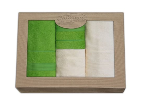 Ręczniki, Bamboo Moreno, zestaw, kremowo-limonkowy, 4 szt. Darymex