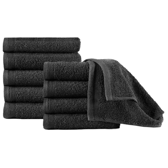 Ręczniki hotelowe VIDAXL, czarne, 450 g/m², 30x50 cm, 10 szt, vidaXL