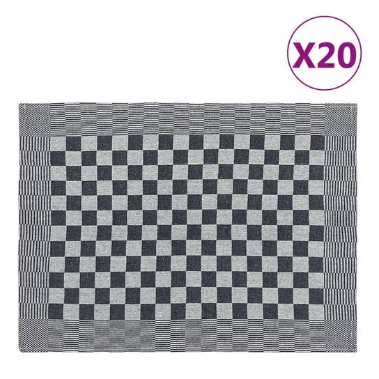 Ręczniki kuchenne, 20 szt., czarno-białe, 50x70 cm vidaXL