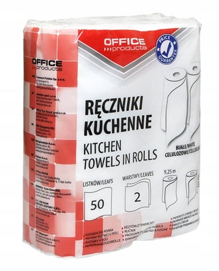 Ręczniki kuchenne 2szt papierowy celuloza biały Office Products