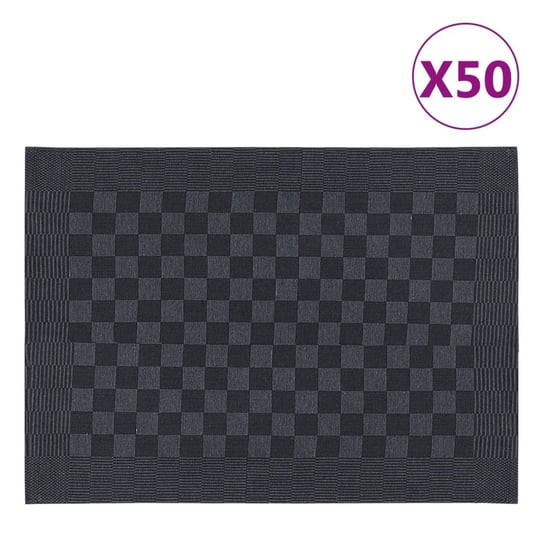 Ręczniki kuchenne, 50 szt., czarno-szare, 50x70 cm vidaXL