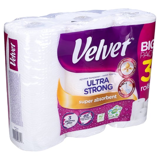 Ręczniki papierowe VELVET Ultra Strong grube 3 szt Velvet