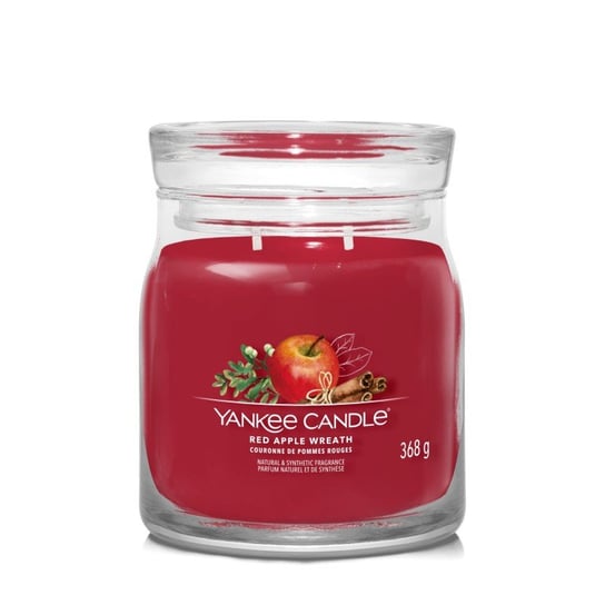 Red Apple Wreath - Yankee Candle Signature - Średnia Świeca Z Dwoma Knotami Yankee Candle