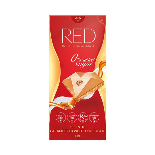 Red, Karmelizowana biała czekolada Blonde - bez dodatku cukrów, 85 g RED