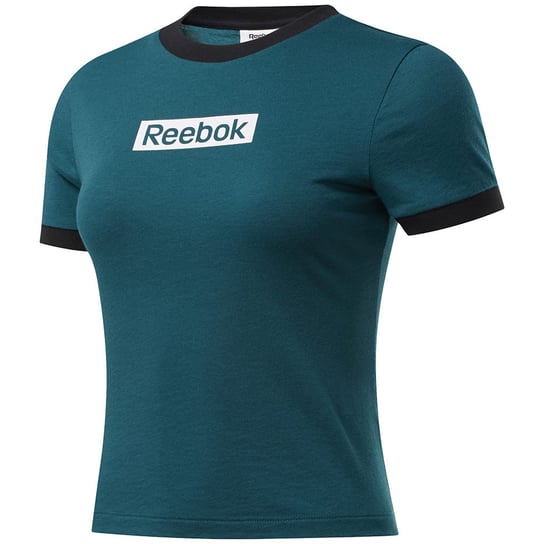 Reebok, Koszulka damska, Training Essentials Linear Logo Slim FK6679, turkusowy, rozmiar S Reebok