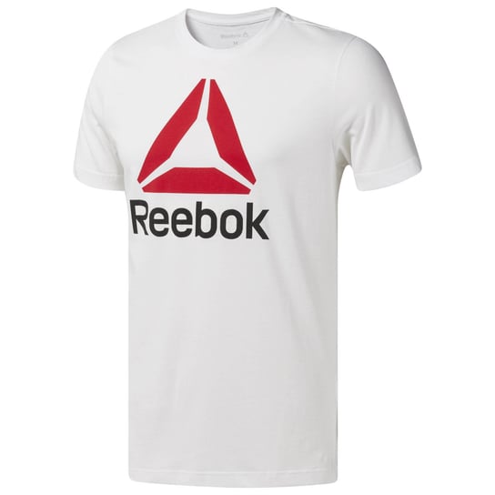 Reebok, T-shirt męski QQR Stalced, rozmiar XXL, biała Reebok