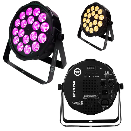 Reflektor Projektor Sceniczny Led Kolorofon Disco Par 18X12W Rgbwa-Uv Dmx LIGHT4ME