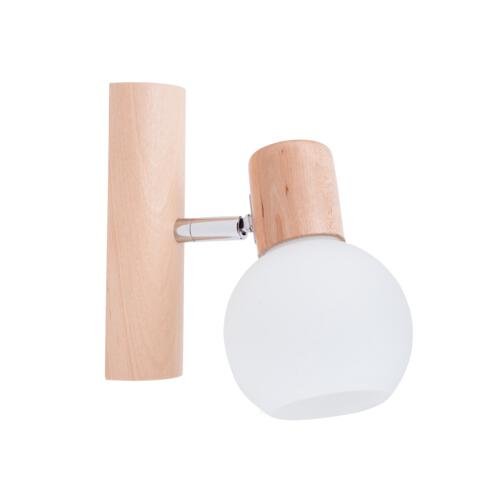 Reflektorek ścienno-sufitowy SPOT LIGHT Karin, 40 W, E14, biały-jasne drewno, 14,5x13x9,5 cm Spot Light