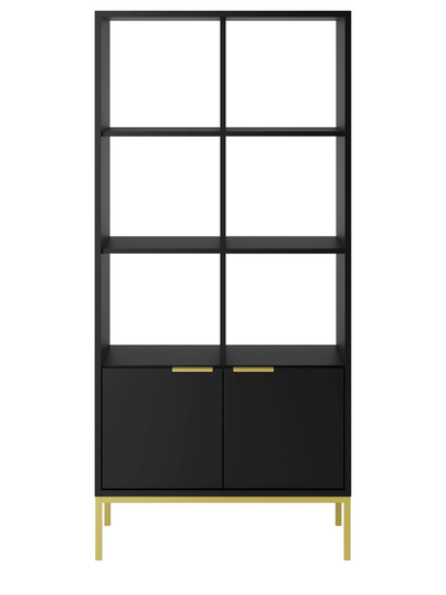 Regał 80 cm czarny złoty stelaż loft elegancki nowoczesny Austin - Inna ...