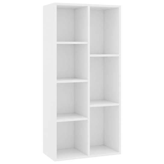 Regał Biały z 7 Półkami, Materiał Drewnopochodny, 50x25x106 cm / AAALOE ...