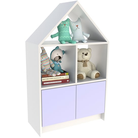 Regał Domek do pokoju dziecięcego na książki zabawki Kidstory fioletowy Pemo