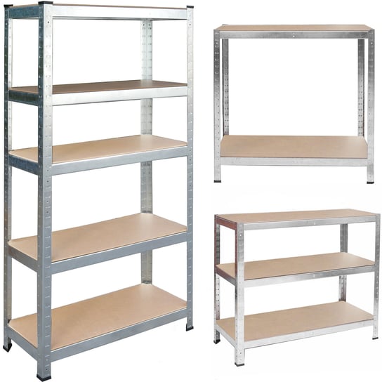 Regał magazynowy metalowy 2w1 180x90x40cm 875 kg srebrny Humberg Humberg