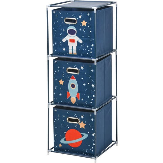 Regał na zabawki z pojemnikami Misja kosmiczna, 35 x 35 x 102 cm StorageSolutions