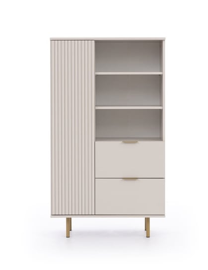 Regał NUBIA NB-04 w Stylu LOFT Szerokość 80 cm 2 szuflady 1 drzwiczki Cashmere Kornelo