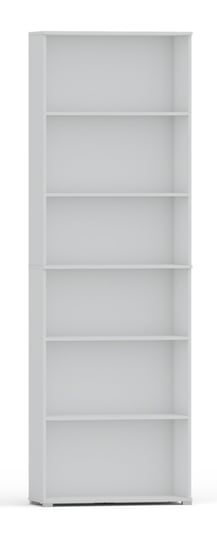 Regał pola 215x60 cm biały, 6 półek na książki i segregatory Meldo