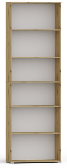 Regał Pola 215x60 Dąb Artisan, szeroki 60 cm, 6 półek na książki i segregatory Meldo
