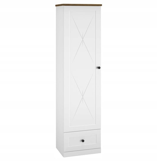 Regał zamykany biały MDF 55 cm DENVER Furnimasters