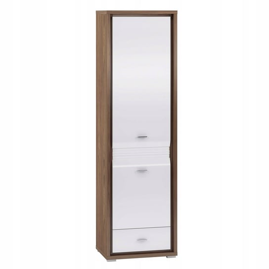 Regał zamykany biały połysk orzech 60 cm VERONI Furnimasters
