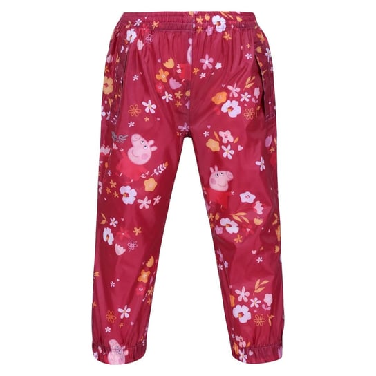 Regatta Spodnie dziecięce/dziecięce Floral Peppa Pig Packaway Waterproof Trousers REGATTA
